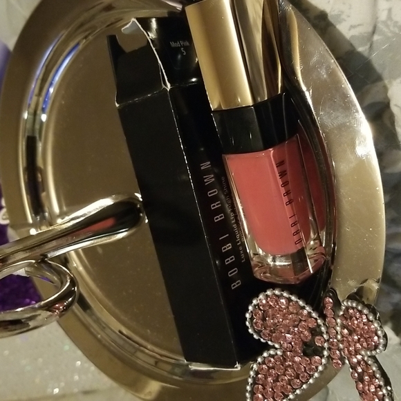 💙🧚‍♀️MOD PINK 5 Bobbi Brown DISCONTINUED High Shine Luxe Liquid Lipstick NWT - Picture 3 of 5